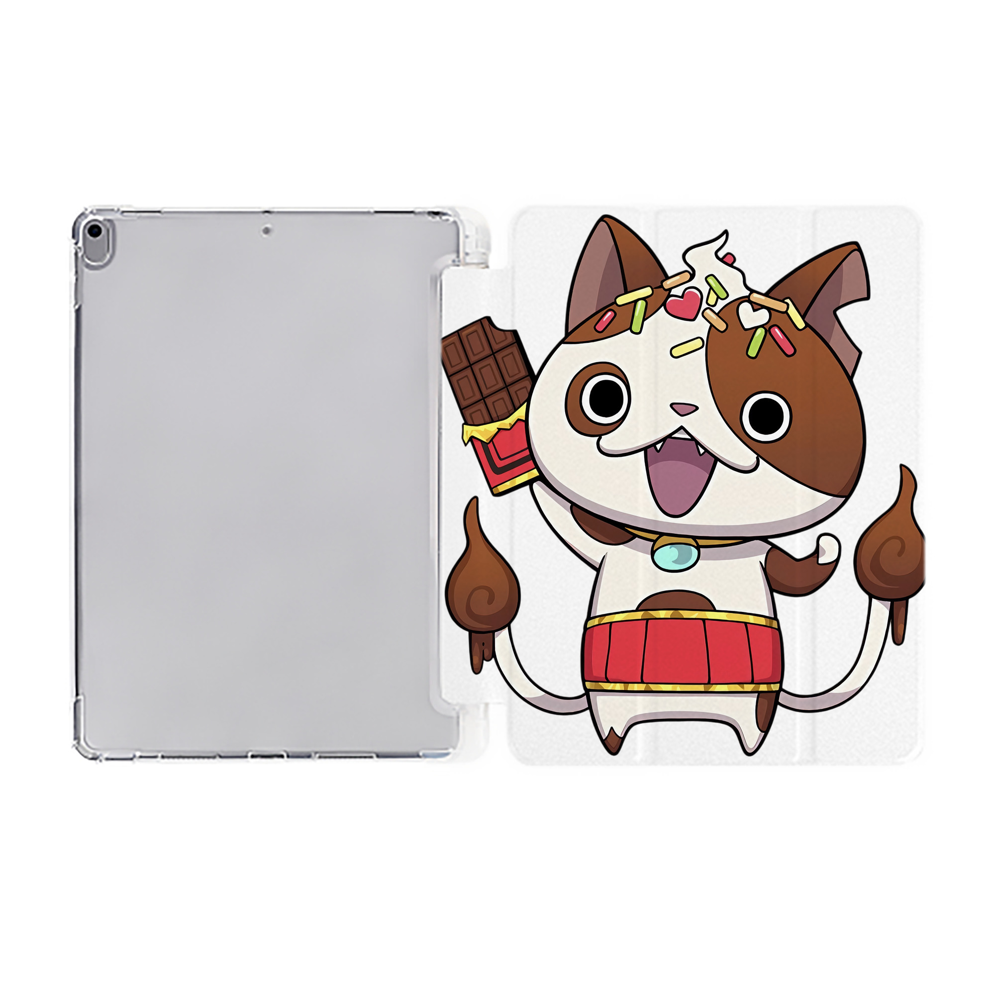 （画像用） 妖怪ウォッチ Yo-kai Watch IPad ケース ペン収納付き 三つ折りスタンド PUレザー×シリコン 対応機種9.5/10.5/10.9インチ